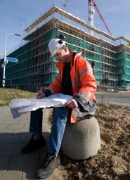 construction management engineering degree professional at a site